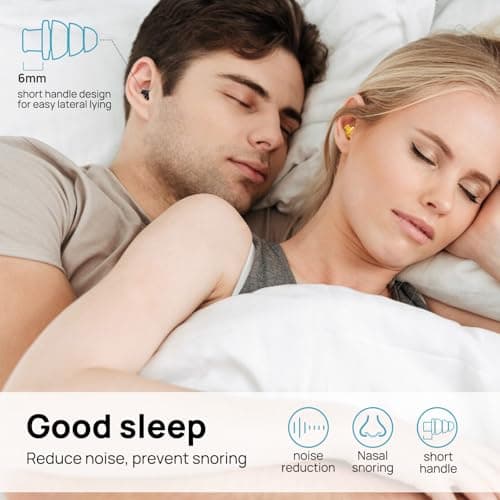 Silicone Ear Plugs 10 Pairs, 33dB Noise Cancel for Sleeping, Reusable Black — view 3