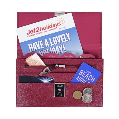 AR BRAND EST. 2021 Travel Document Wallet Organiser with Lock for Passport (Burgundy) — view 2