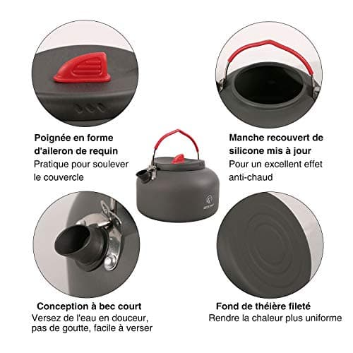 REDCAMP 1.4L Small Camping Kettle,Compact Lightweight Tea Kettle — view 5