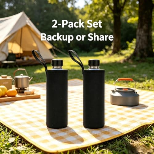 2-Pack Insulated Water Bottle Thermal Sleeve Cover for 550ml/750ml/1000ml/1500ml Bottles – Stretchable Scuba Fabric, Scratch & Resistant, for Camping, Hiking, Travel(750ML Black) — view 5