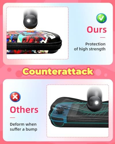 Koecya Carrying Case for Nintendo Switch Lite 2019 Travel Carry Cases for Teen Girls Kids Boys Cute Cartoon Design Aesthetic Portable Hard Shell Covers Pouch Storage Bag for Nintendo Accessories — view 5