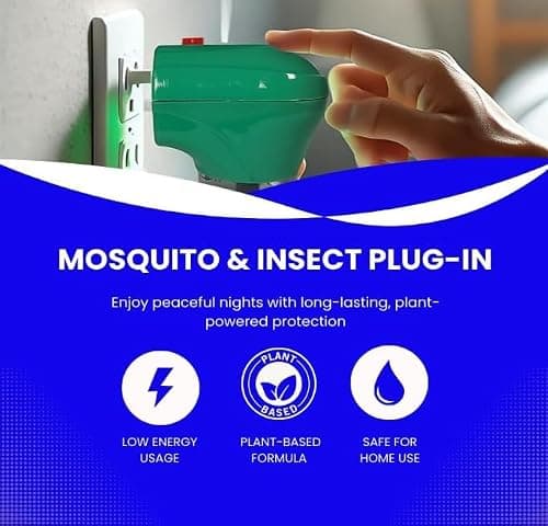 Plug‑In Mosquito Repellent & Insect Killer (2 Pack) for Home & Travel, Up to 45 Nights Protection per Refill, Includes Plug‑In & Refill Bottle – Exclusive AG Total Health Bundle — view 3
