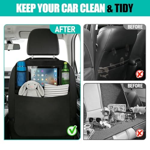 VBGURR Car Back Seat Organizer for Kids,Waterproof Kick Mat Storage Bag — view 5