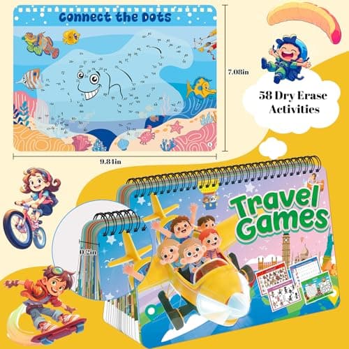 Kalysky Travel Games For Kids 2 Pack,58 Reusable Road Trip Activity Toys — view 2