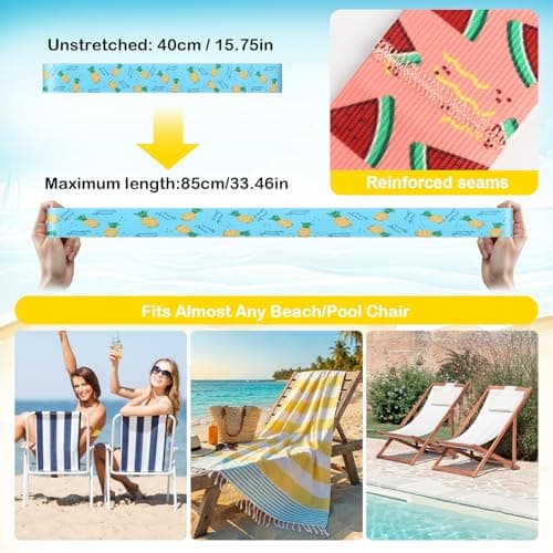 8 Pack Towel Bands for Sun Loungers & Beach Chairs - Windproof & Non-Slip — view 4