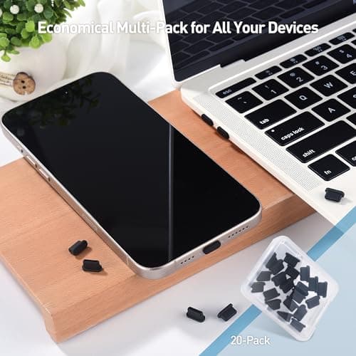 Cable Matters 20-Pack USB C Port Covers, USB C Dust Plug, Black — view 6