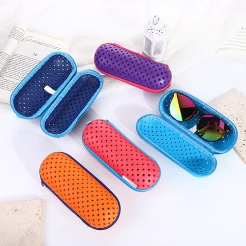 LAWALEISHE Swimming Goggle Storage Case - EVA Material, Ideal for Swimmers on the Go with Drainage & Ventilation Holes and Secure Zipper Closure for Goggle Protection (Purple) — view 6
