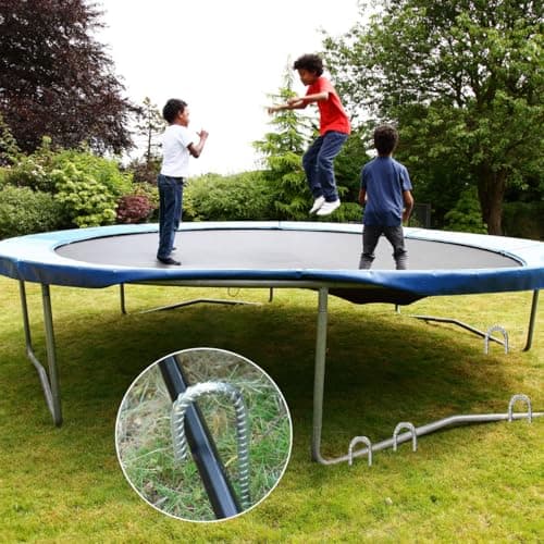 8Packs 12inch Tent Pegs Heavy Duty Trampoline Tents Anchor Ground Pegs - Galvanized Steel Rust-Proof J Hook Rebar Stakes Fit Trampolines Outdoor Camp Garden Shed Swings Canopies with Chisel Point End — view 5