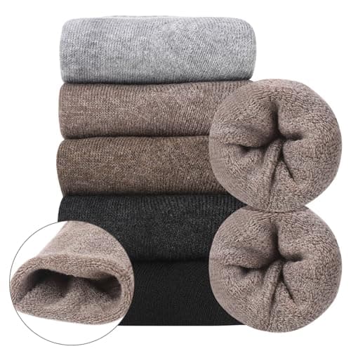 Xialvyu 5 Pairs Crew Thermal Socks for Women Men,Multicolor — view 3