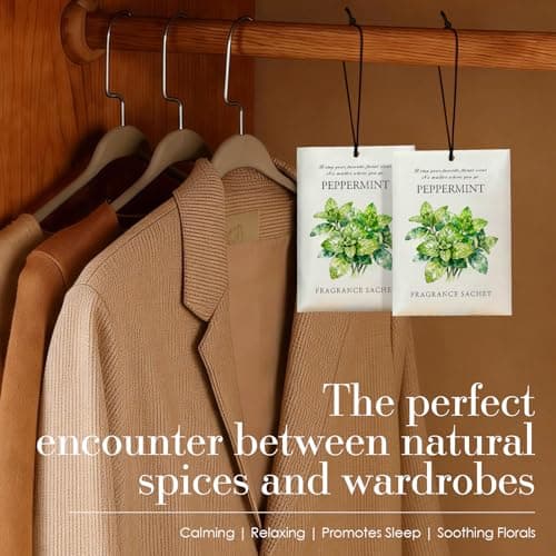 HOMELLAX Mint Scented Sachet Bags - 12 Pack Closet & Drawer Freshener, Long Lasting Odor Eliminator for Wardrobes, Cars & Storage, Home Fragrance Air Freshener Sachets — view 3