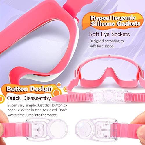 EasYoung 2-Pack Kids Swim Goggles, Swimming Goggles for Children and Early Teens from 3 to 15 Years Old, Wide Vision, Anti-Fog, Waterproof, UV Protection — view 5