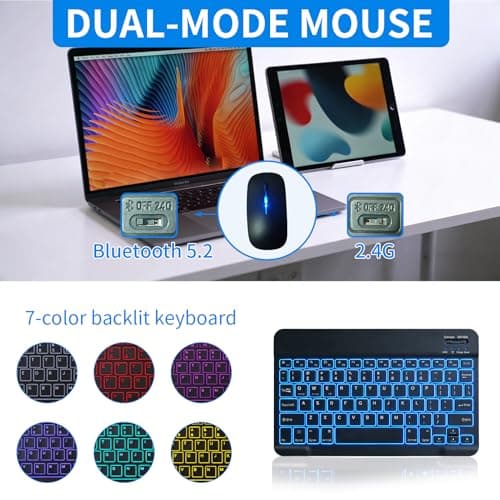 Backlit Bluetooth Keyboard and Mouse Set Rechargeable Wireless for Office — view 6
