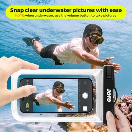 JOTO 2 Pack Waterproof Phone Pouch Cellphone Dry Bag Case for iPhone 17 Air 16 15 14 13 12 Pro Plus Max XR X 8 7 6S SE, Galaxy S23 S22 S22+ S21 up to 7" -Clear — view 3