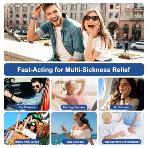 2 Pair Nylon Travel Sickness Bands for Motion & Morning Sickness Adult Kid — view 6