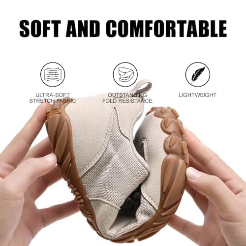 RUFONE Barefoot Hiking Shoes for Women and Men – Minimalist Trail & Walking Sneakers, Spacious Toe Box, Non-Slip, Khaki, 7 Women/5 Men — view 5