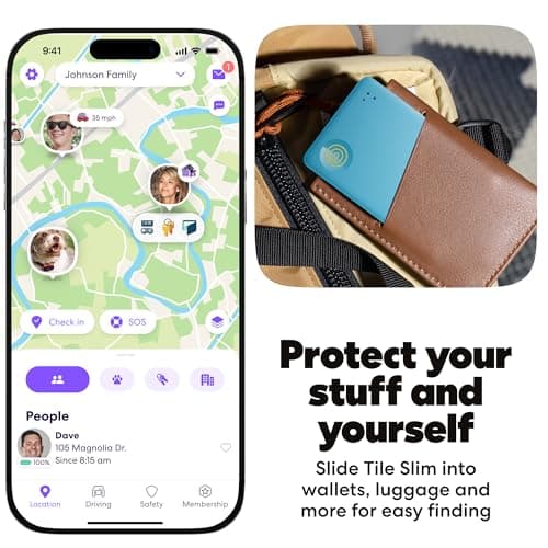Life360 Tile Slim - Wallet Finder, Bluetooth Tracker and Item Locator for Luggage Tags, Passports and More. Both iOS and Android Compatible. Phone Finder. 1-Pack (Aqua Lemon) — view 3