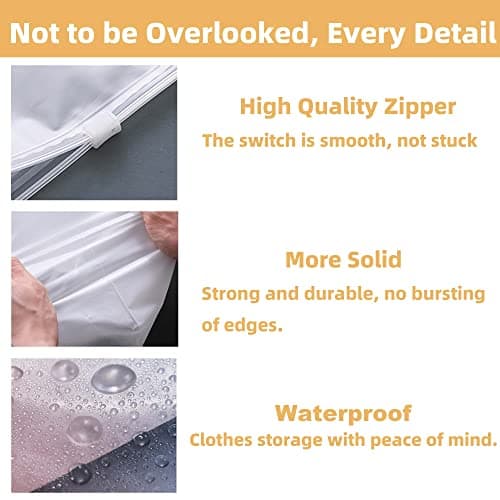 10Pcs Large Travel Storage Bags, Space Saver Ziplock Clothes Bag Frosted Waterproof Packing Luggage for Clothes, Shoes, Toiletries, Maternity essentials (40x30CM) — view 3