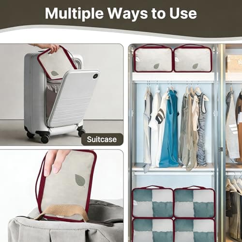 Small Packing Cubes 6 PCS, 30x20x12CM Same Size Suitcase Organiser Bags, Mesh Packing Cubes for Suitcases Small Set Only (Weinrot, 6 x S) — view 5