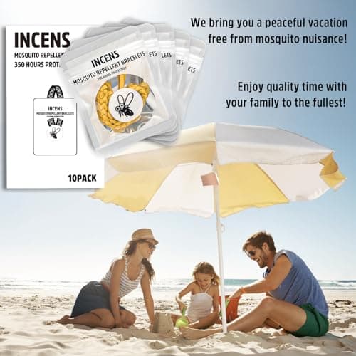 INCENS Mosquito Repellent Bracelet 10 Pack, Adjustable Leather Deet-Free Natural Insect Mosquito Bands for Adults & Kids, Individually Wrapped Band，350 Hour Insect Bug Repellent Protection. — view 6