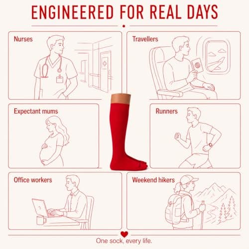 Main Squeeze Compression Socks for Women & Men — Knee High 15-20 mmHg Graduated Compression Stockings — Flight Travel & Nurse Support — Cushioned, Breathable, Stylish All-Day Wear Banana Yellow Medium — view 6