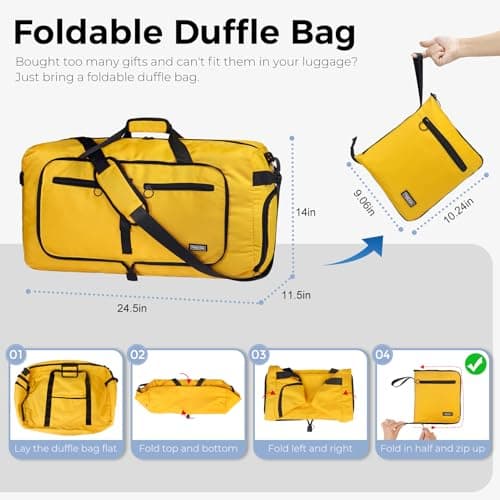 Fmeida 65L Foldable Travel Duffle Bag Waterproof Holdall Luggage Bags — view 3