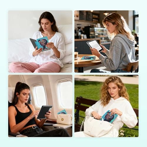 Litvana Detachable Magnetic Case for 7'' Kindle Paperwhite 12th Gen 2024 and Kindle Colorsoft Signature Edition, Slim PU Shell Cover Case with Auto Wake/Sleep, Girl — view 5