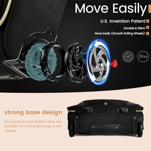 RUCYEN Rolling Laptop Bag,Rolling Briefcase for Men & Women,Laptop Briefcase on Wheels,Carry On Bag for Business Travel (Golden) — view 4