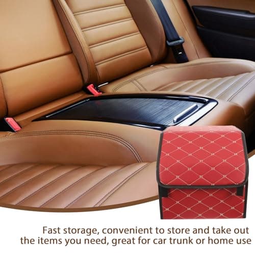 FUNOMOCYA Car Trunk Folding Box Leather Storage Organizer for Travel — view 3