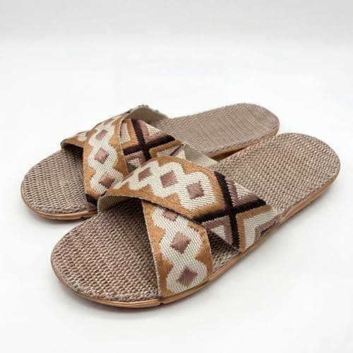 Women's Printed Casual Sandals with Arch Support, Breathable Slip-On Slides for Summer Outdoor and Indoor Use, Lightweight EVA Sole(Black, 7) — view 4