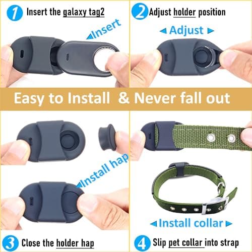 Counlisha Silicone Holder for Galaxy smarttag2 for Dog Collar, Slim Rubber Cover for pet Accessories, Secure case for Samsung tag 2 (2023) Tracker for cat,Bag,2 Pack — view 6