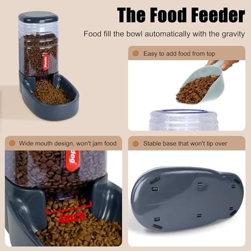Automatic Pet Feeder Small&Medium Pets Automatic Food Feeder and Waterer Set 3.8L, Travel Supply Feeder and Water Dispenser for Dogs Cats Pets Animals — view 3