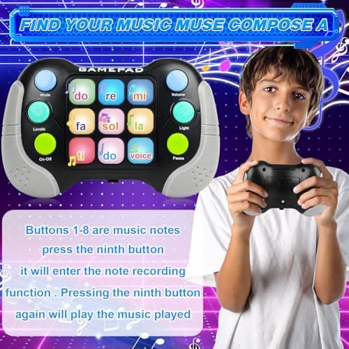 Sensory Fidget Toys for Kids Age 5 6 8 9 Year Old Boy Gifts, Handheld Pop Games Birthday Presents for 5-10 Year Old Girls Boys Stocking Fillers Travel Toy Games Consoles for Teenage (Grey) — view 4