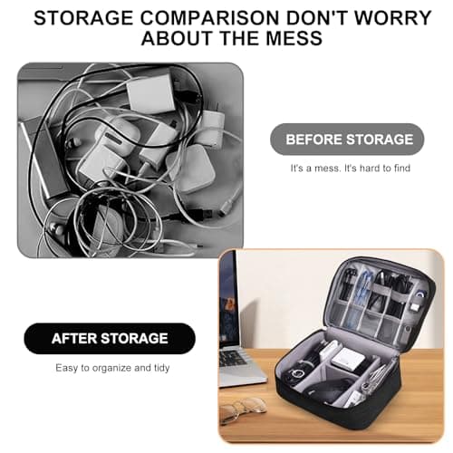 Megcdtr Electronic Organizer, Travel Cable Organiser Bag(Black) — view 5