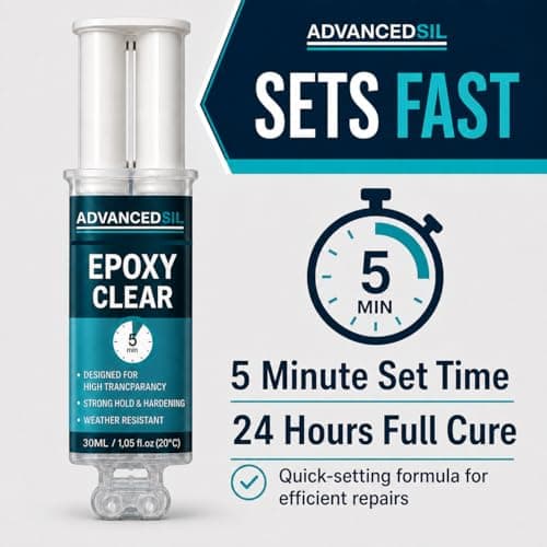 Epoxy Glue | Two Pack Clear and Black Epoxy Resin Glue | Fast Setting & Heavy Duty Repairs for Metal Plastic Wood Ceramic Glass Stone and More | 25ml — view 2