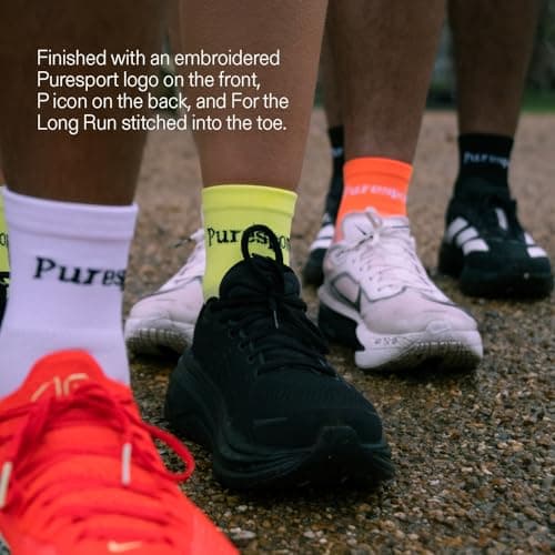 Puresport Performance Ankle Socks (Orange, S/M), Moisture-Wicking Training Socks with Subtle Compression, Breathable & Durable, Optimal Support for Women & Men, Long-Distance Running, Gym, Hyrox — view 6