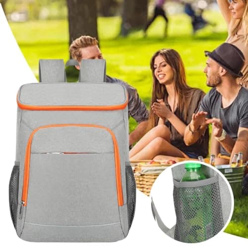 Insulated Backpack Cooler with Reflective Strip Waterproof — view 3