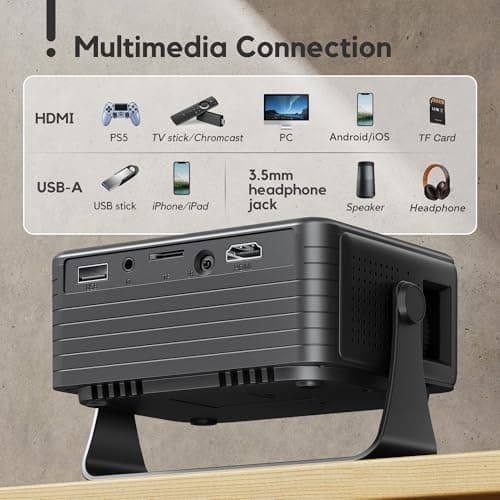 AKIYO O1 Mini Projector, Ultra-Portable 360° Rotating Auto Keystone 15000LM — view 5