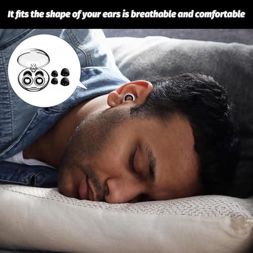 Kids Ear Plugs Noise Cancelling Earplugs for Sleep Ear Plugs for Concerts 2 Pairs with Reusable– 4 Replaceable Ears Tips(Blcak) — view 4