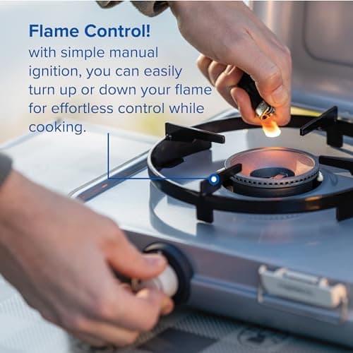 Campingaz Camping Kitchen 2 R Camping Stove, 2 x 2,000 Watts power, 2-Burner Gas Stove with removable pan Supports, portable & compact, runs off R904 or R907 refillable gas cylinders — view 4
