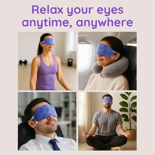 8 Pack Lavender Steam Eye Mask for Dryness, Puffiness, Strain & Relaxation, Heated Eye Mask for Sleeping & Travel, Self-Heating & Disposable Warm Compress, Travel Essentials,Relaxation Gifts for Women — view 6