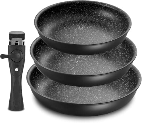Fadware Non Stick Frying Pan Set with Detachable Handle - 20cm, 24cm, 28cm