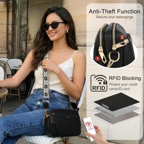 HILAEX Crossbody Bags for Women RFID Blocking & Anti-Theft Function — view 5