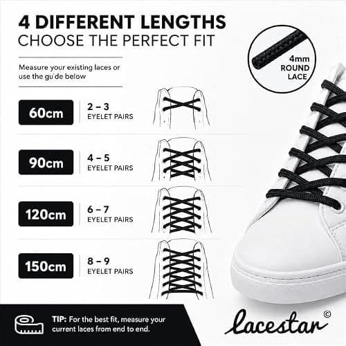 Lacestar Sky Blue 4mm Round Shoe Laces 90cm – Replacement Laces — view 3