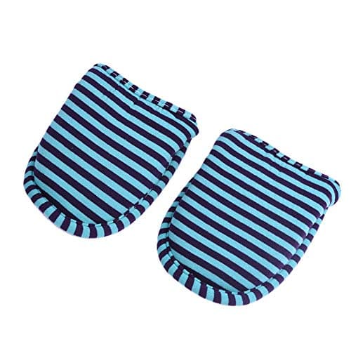 Odorkle 1 Pair of Slippers, Disposable Slippers Soft Cotton Foldable Travel with Antislip Sole for Home Hotel (teal blue stripes — view 5