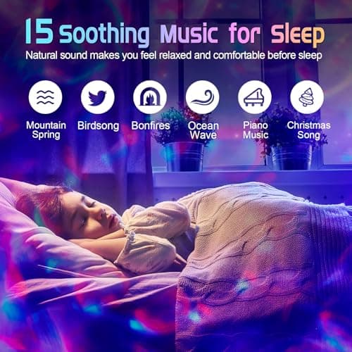 Galaxy Projector 20 Lighting Modes Star Projector, HiFi Bluetooth Speaker Galaxy Projector Light, 15White Noise Sensory Lights, Remote & Timer Galaxy Light Projector for Bedroom Gifts for Room Decor — view 3