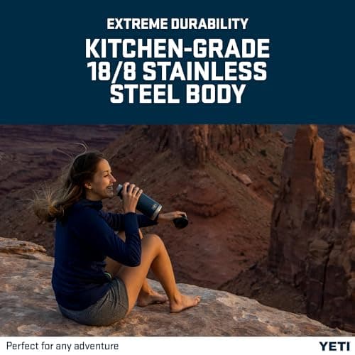 YETI Rambler 26 oz (769 ml) Water Bottle with Chug Cap, Charcoal — view 6