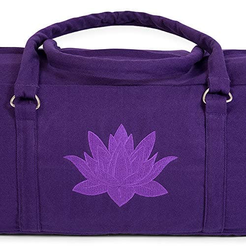 Yoga Studio Yoga Kit Bag | YKK Full Zipp Fastening Carrier Equipment Bag | Cotton Yoga & Pilates Unisex Mat Bag with Storage Pocket Compartments for Mats & Accessories | Fits Most Mat Sizes - Purple — view 4