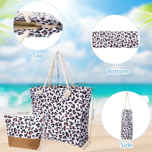 ViEinkaufen 2 Pack Waterproof Beach Bag,Beach Bags for Women with Pockets — view 5