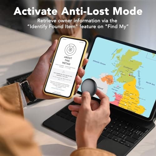Air Tracker Tag-4 Pack, Item Finder Works with Apple Find My App (iOS Only), Luggage Tracker for Keys, Bags, Wallets, Replaceable Batteries,100dB Loud Beep,IP67 Waterproof — view 6