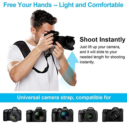 ARVOK Camera Strap - Quick Release & Safety Tether, Adjustable Shoulder Strap for Nikon, Canon, Sony, Fuji DSLR Cameras — view 6